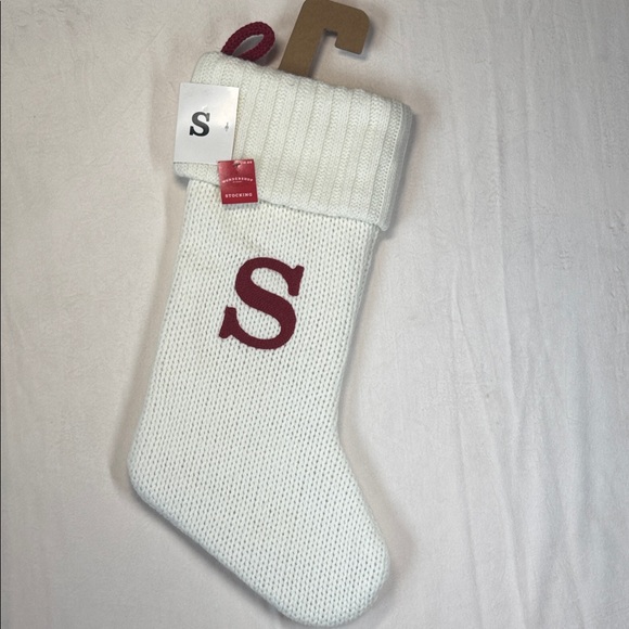 NWT Wondershop 18” red monogrammed white stocking letter S - Picture 1 of 9
